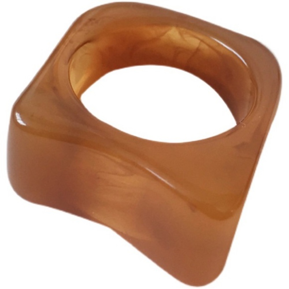 BROWN RETRO CHUNKY STATEMENT RESIN RING SIZE 6.5,7